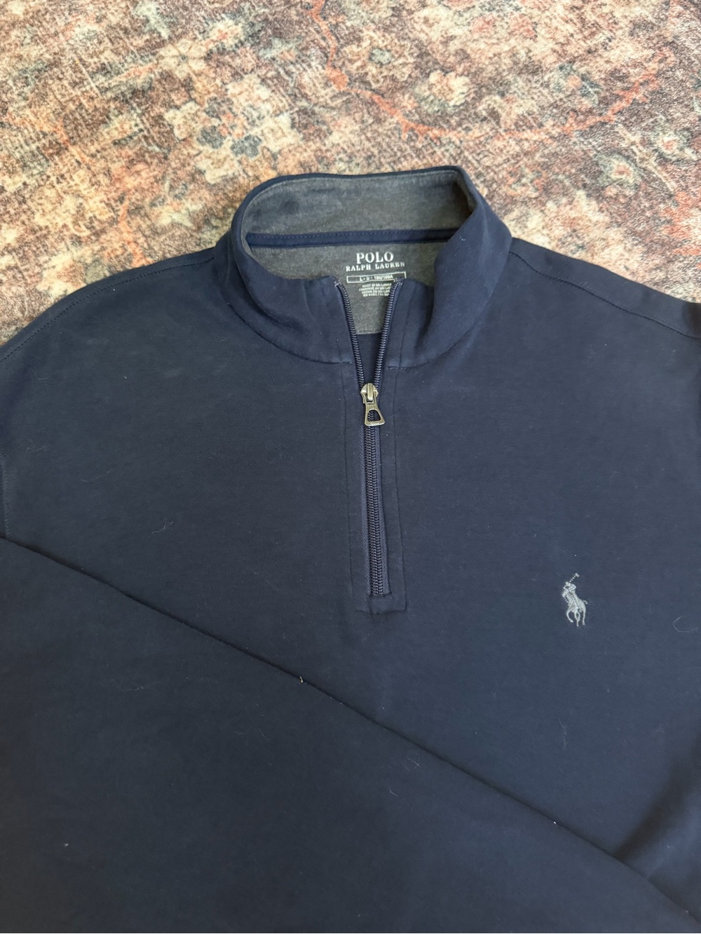 Polo by Ralph Lauren Men’s Navy Half-Zip Pullover with Pony Logo